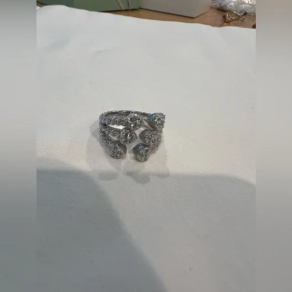 Judith Ripka Silver CZ Cluster Ring - Picture 7 of 13